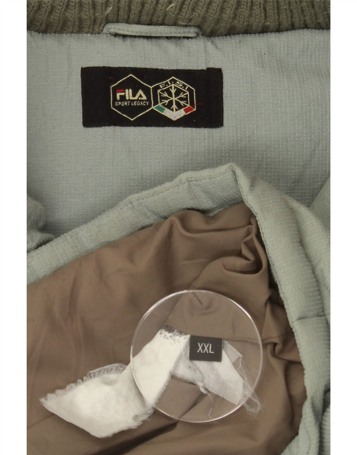 FILA Mens Padded Jacket UK 44 2XL Green Vintage Fila and Second-Hand Fila from Messina Hembry 
