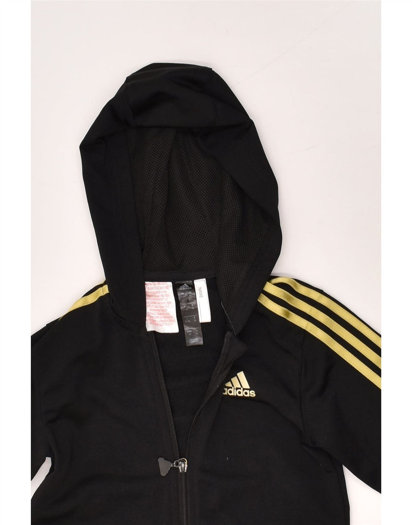 ADIDAS Boys Zip Hoodie Sweater 2-3 Years Black Polyester | Vintage Adidas | Thrift | Second-Hand Adidas | Used Clothing | Messina Hembry 