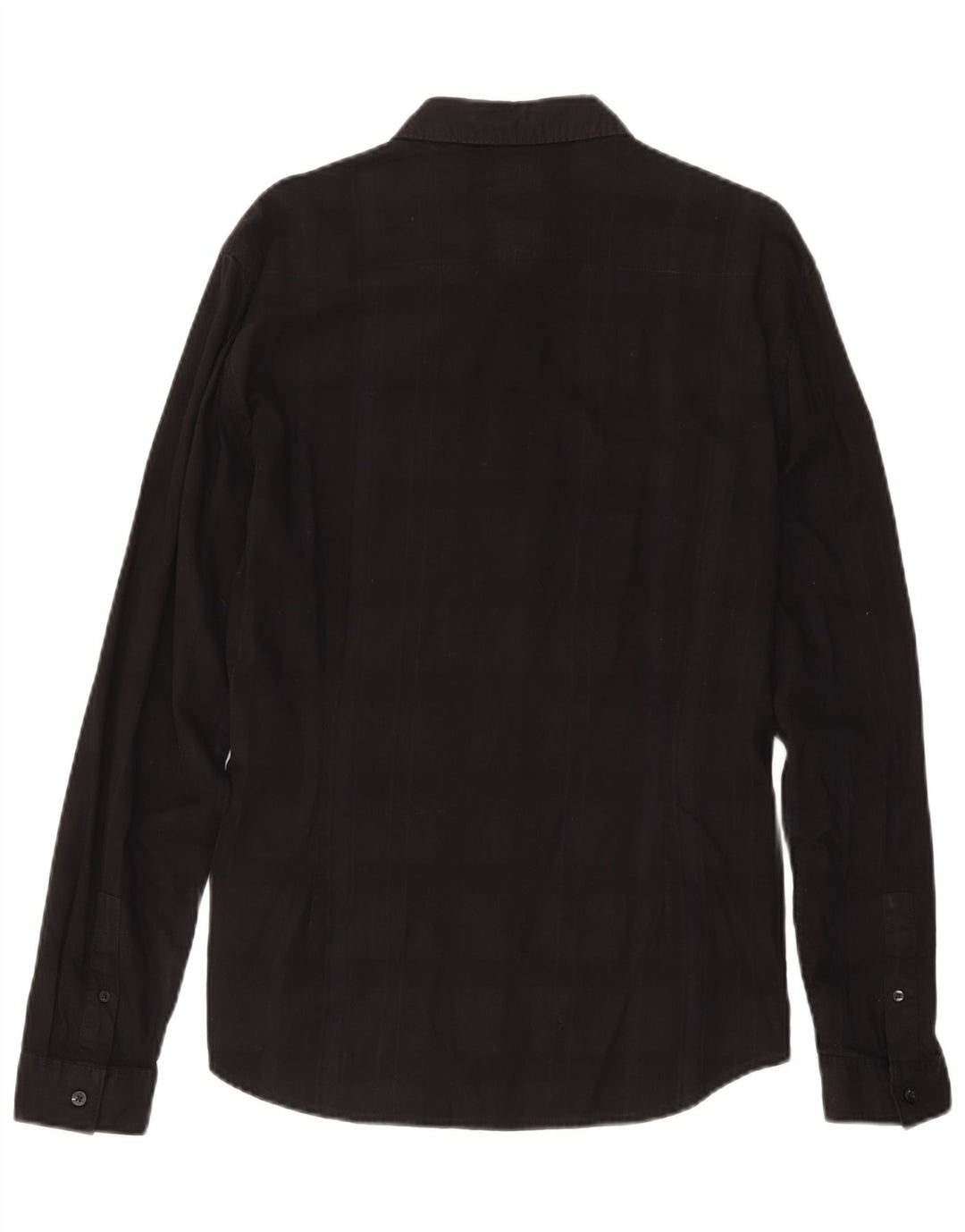 Guess Mens Slim Fit Shirt Large Black Check Cotton
