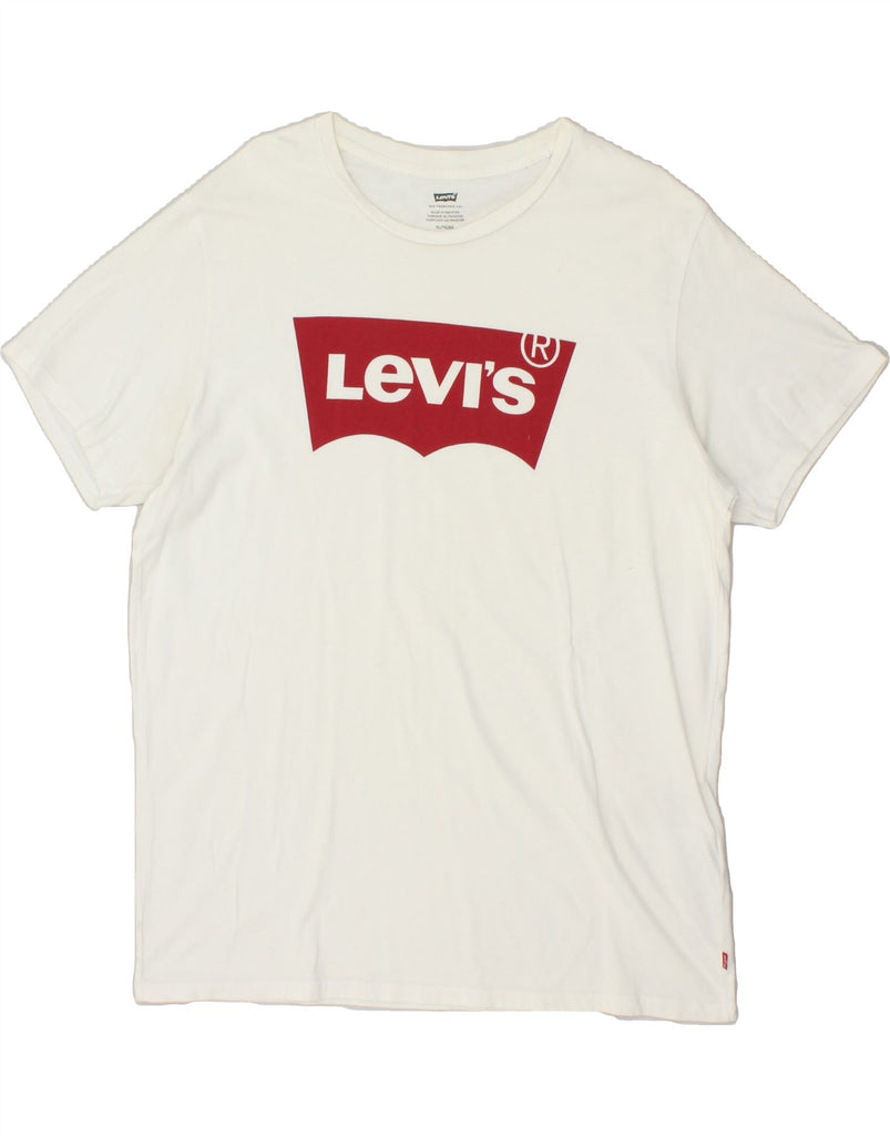 LEVI'S Mens Graphic T-Shirt Top XL Off White Cotton | Vintage Levi's | Thrift | Second-Hand Levi's | Used Clothing | Messina Hembry 