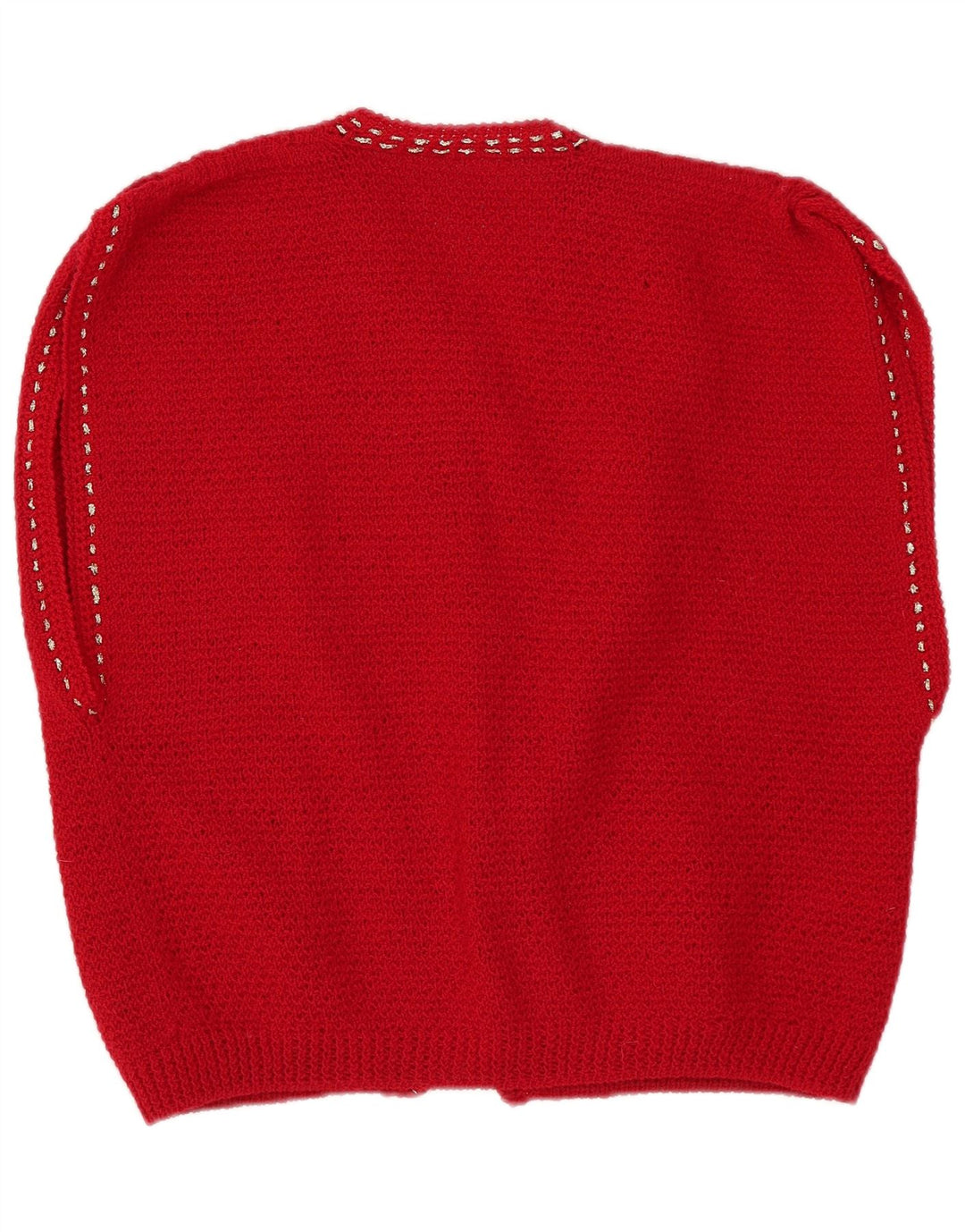 Vintage Womens Short Sleeve Open Cardigan Sweater UK 12 Medium Red