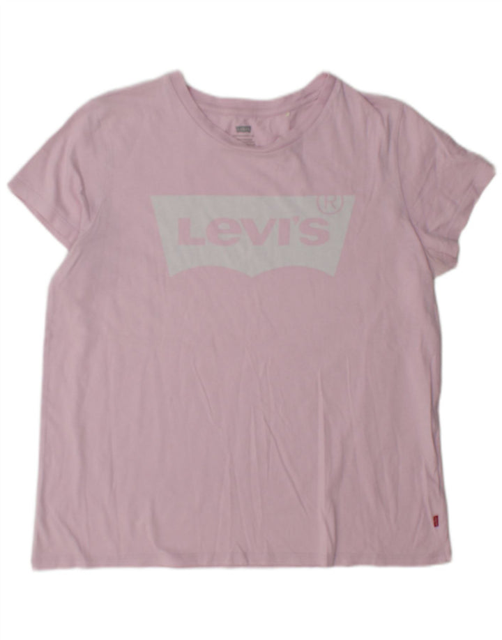Levi's Womens Graphic T-Shirt Top UK 16 Large Pink