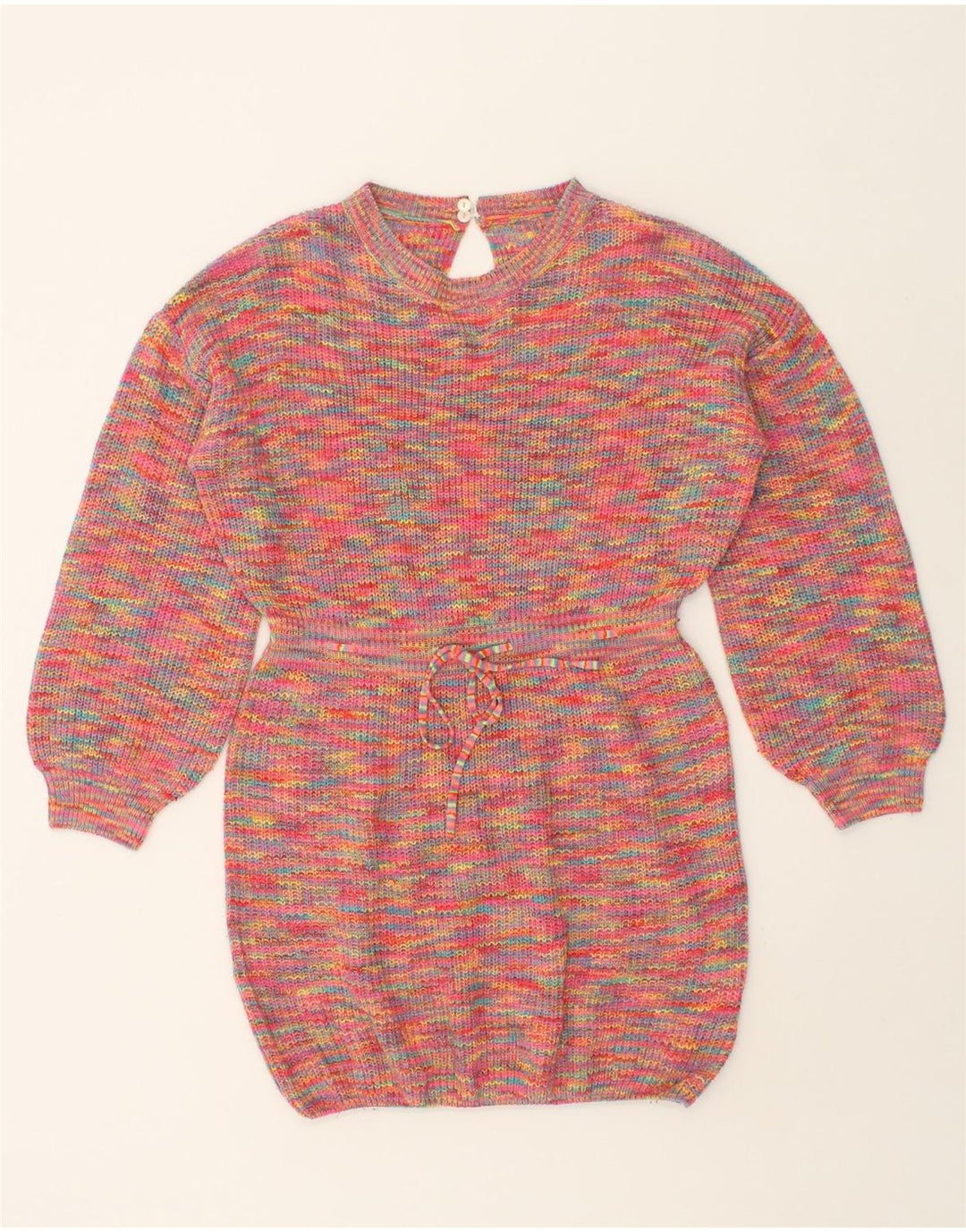 SHEIN Womens Oversized Jumper Dress EU 36 Small Pink Flecked Acrylic Vintage Shein and Second-Hand Shein from Messina Hembry 