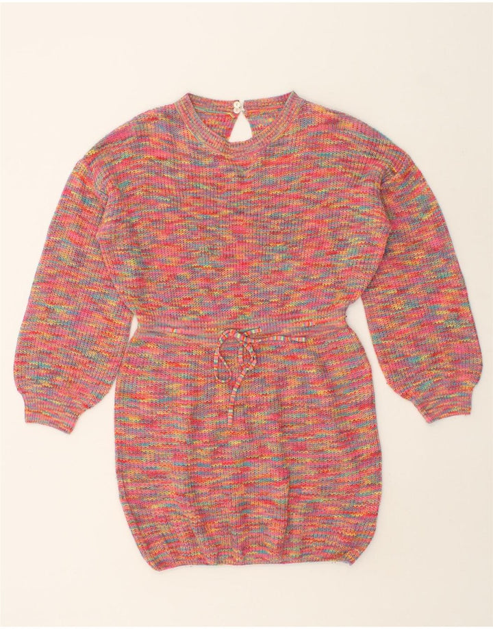 SHEIN Womens Oversized Jumper Dress EU 36 Small Pink Flecked Acrylic Vintage Shein and Second-Hand Shein from Messina Hembry 