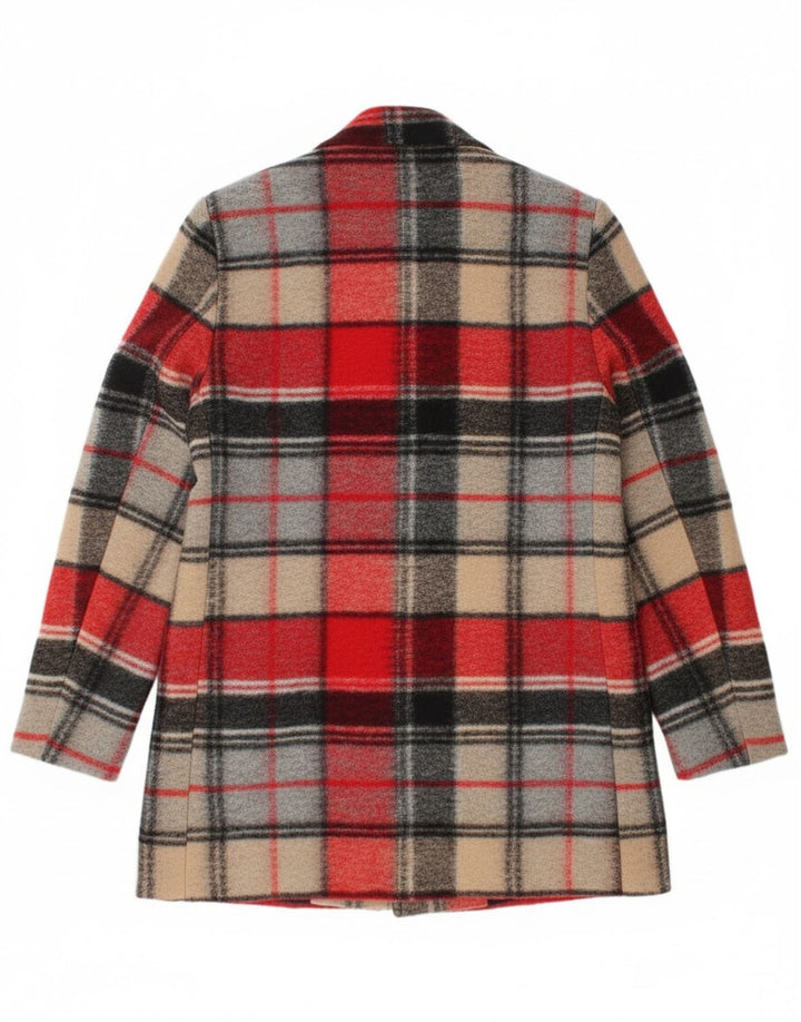 Eugen Klein Womens Overcoat UK 10 Small Multicoloured Check Wool