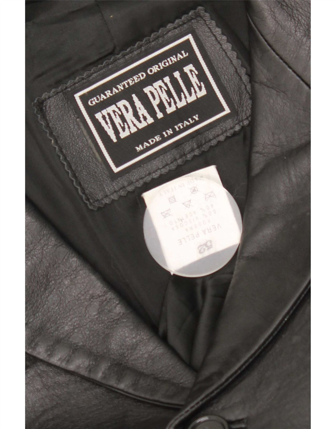 Vintage Mens Leather Jacket IT 52 XL Black