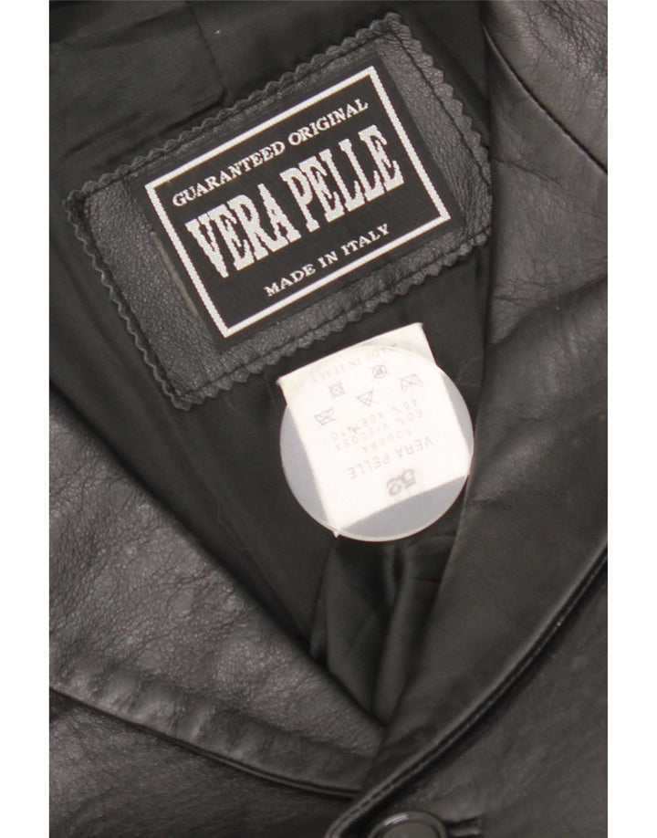 Vintage Mens Leather Jacket IT 52 XL Black