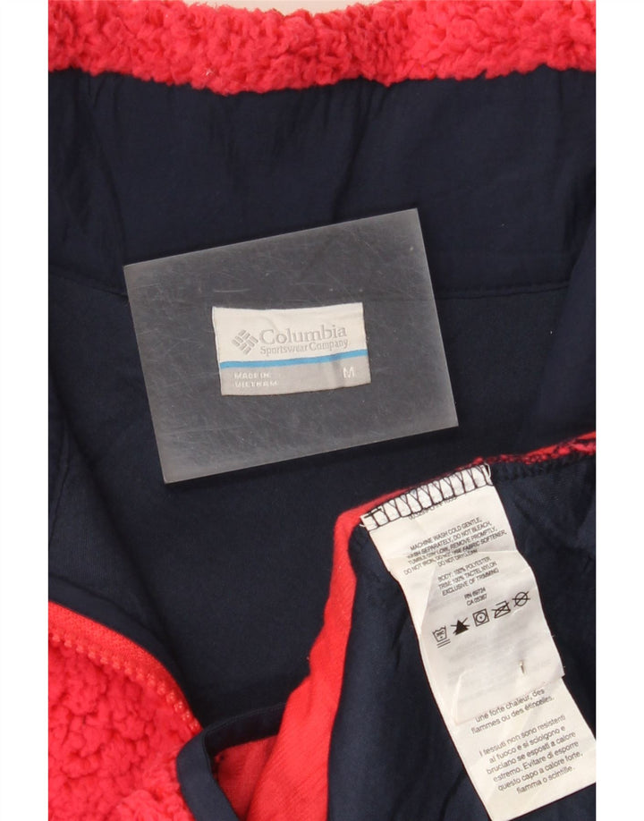 Columbia Womens Fleece Jacket UK 14 Medium Pink Polyester