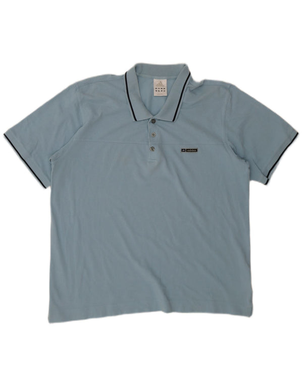 Adidas Mens Polo Shirt 2XL Blue Cotton