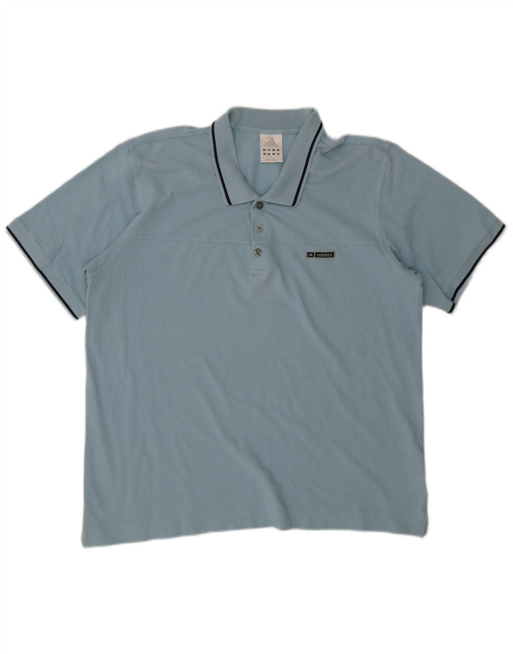 Adidas Mens Polo Shirt 2XL Blue Cotton