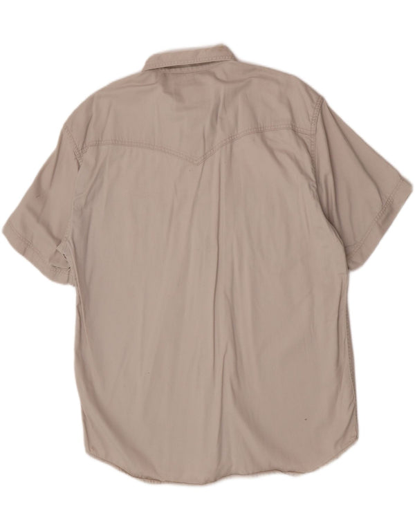 Wrangler Mens Western Short Sleeve Shirt XL Beige