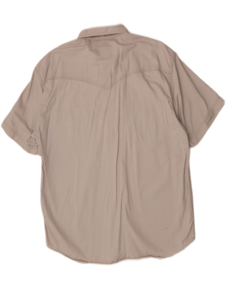 Wrangler Mens Western Short Sleeve Shirt XL Beige