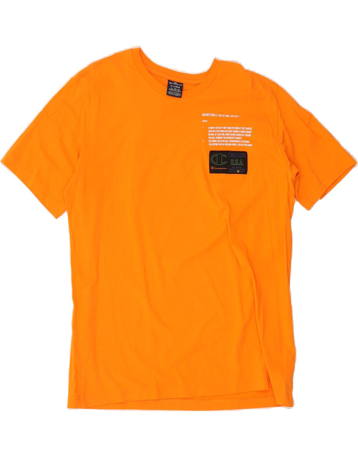 CHAMPION Mens Graphic T-Shirt Top XL Orange Cotton Vintage Champion and Second-Hand Champion from Messina Hembry 