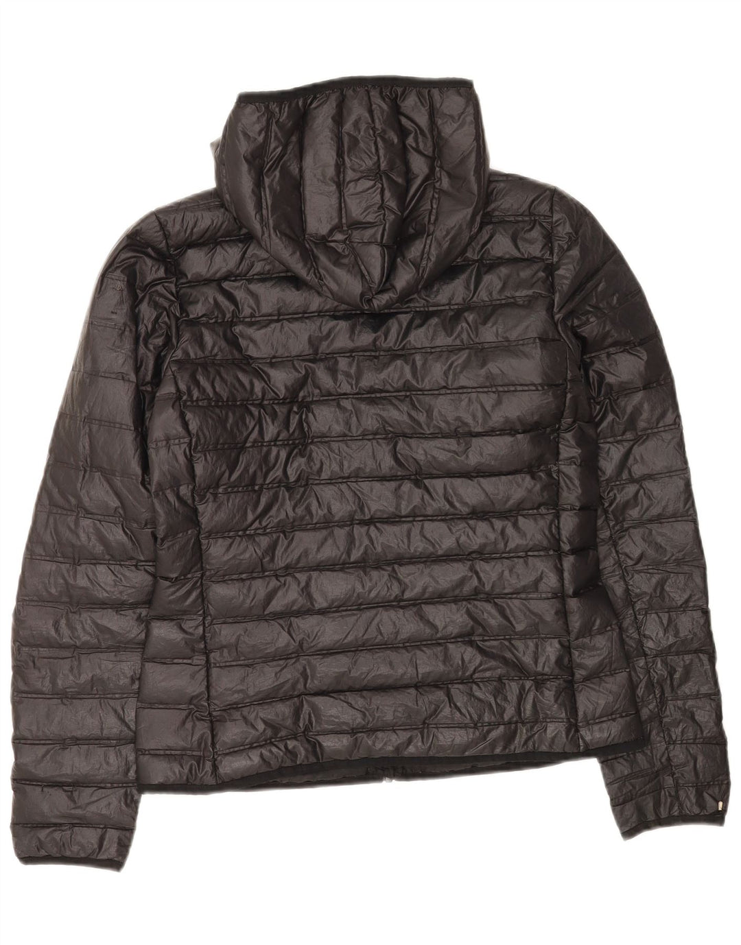 Adidas Womens Hooded Padded Jacket UK 8/10 Small Black Polyester