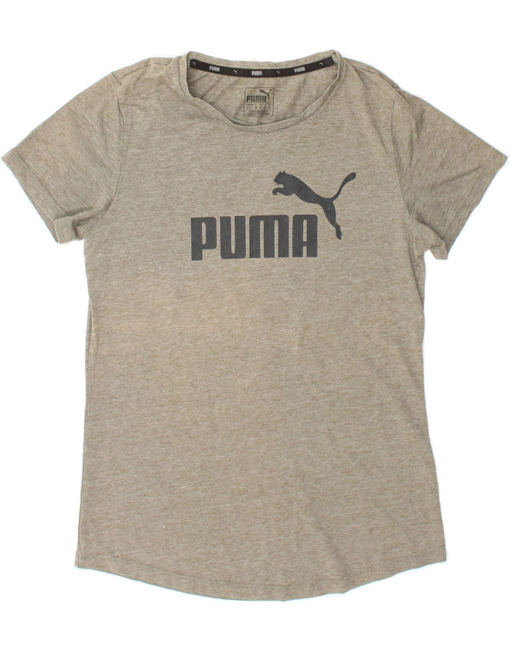 PUMA Womens Graphic T-Shirt Top UK 12 Medium Grey Cotton Vintage Puma and Second-Hand Puma from Messina Hembry 