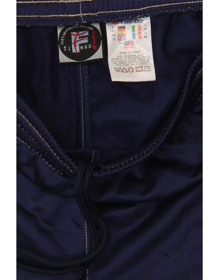 LOTTO Womens Tracksuit Trousers UK 14 Medium  Navy Blue Polyester Vintage Lotto and Second-Hand Lotto from Messina Hembry 