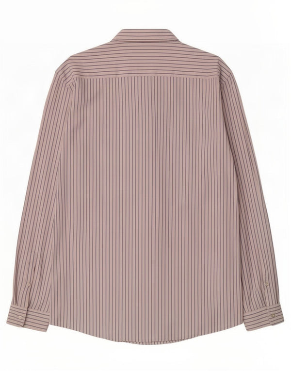 Zara Mens Slim Fit Shirt Large White Pinstripe
