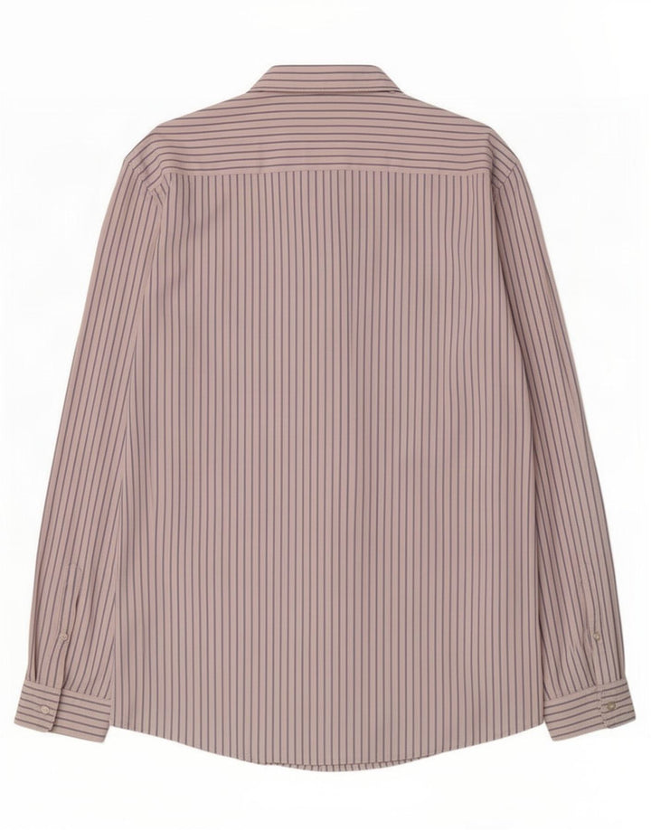 Zara Mens Slim Fit Shirt Large White Pinstripe