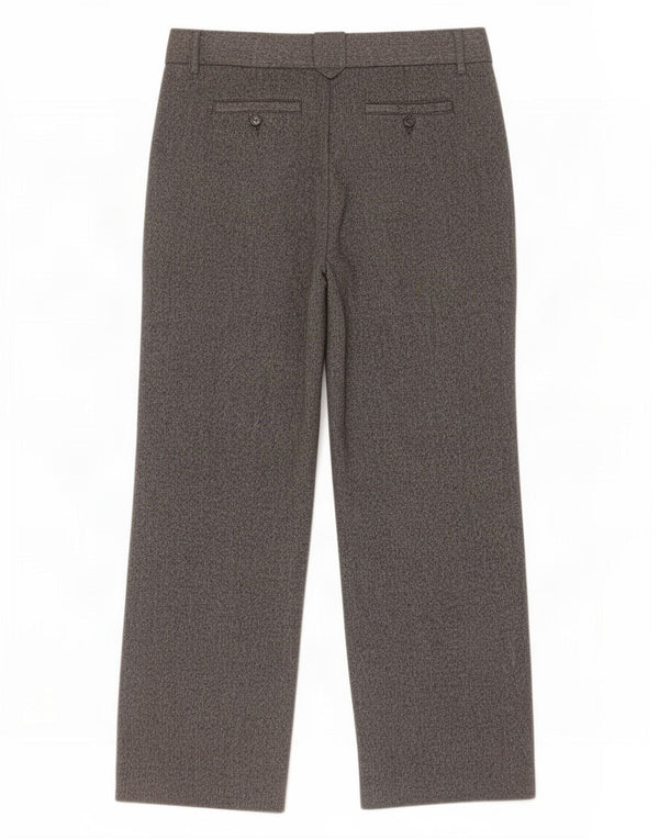 Zara Womens Wide Leg Casual Trousers W32 L31 Grey Herringbone