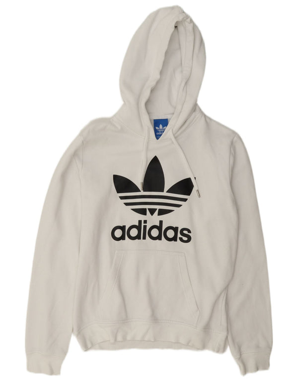 Adidas Mens Graphic Regular Fit Hoodie Jumper Small White Cotton
