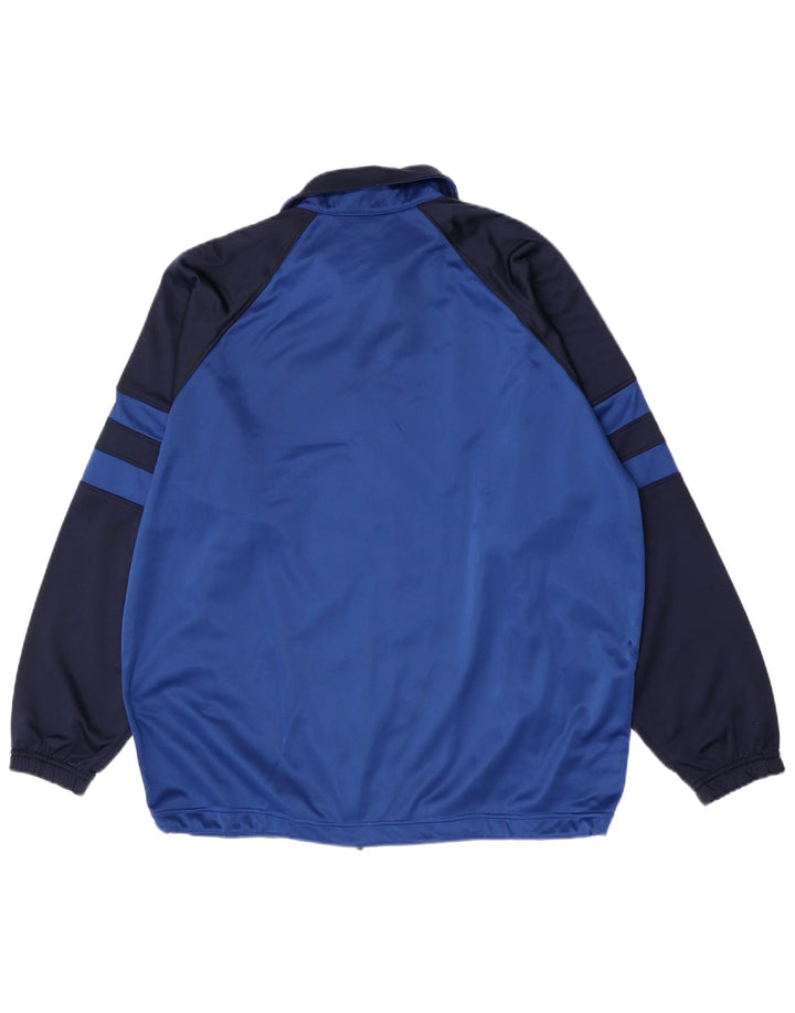 Asics Mens Graphic Tracksuit Top Jacket Large Blue Colourblock Polyester