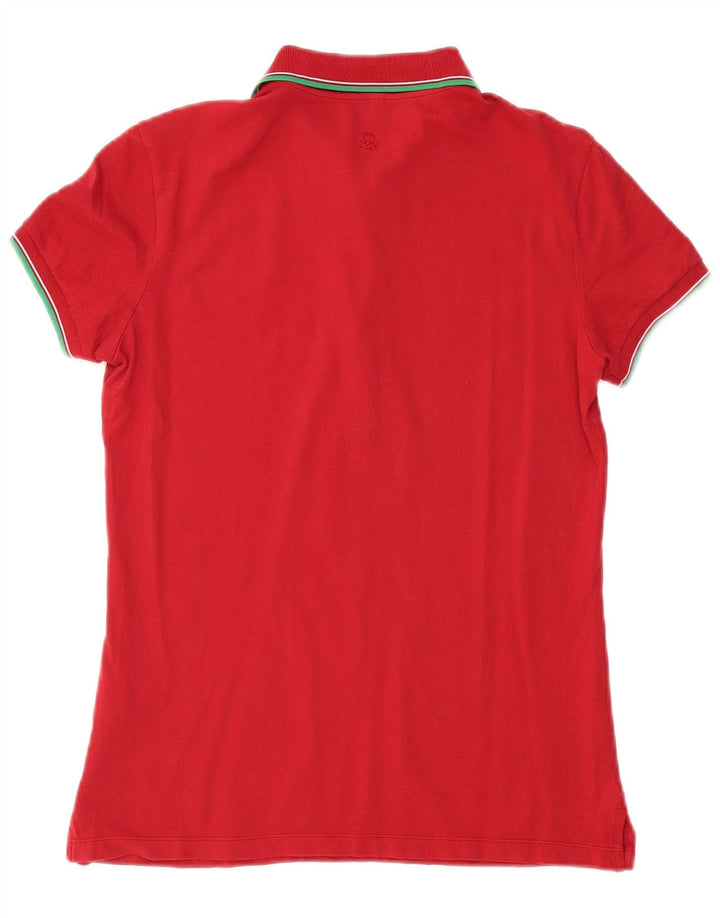 Benetton Mens Polo Shirt Small Red Cotton