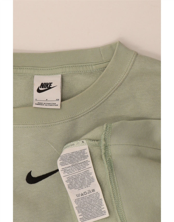 Nike Womens Oversized Sweatshirt Jumper UK 10 Small Green Cotton