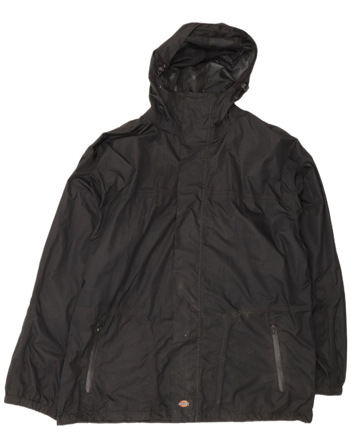 Dickies Mens Hooded Rain Jacket UK 42 XL Black Polyester