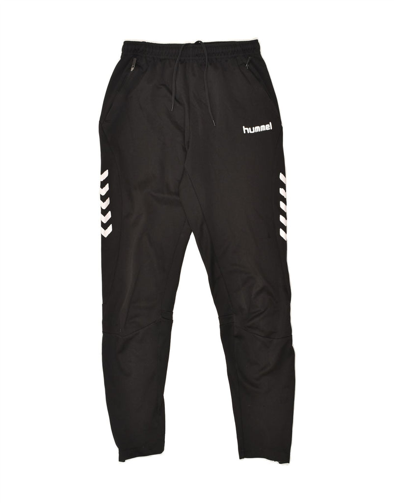 HUMMEL Boys Graphic Tracksuit Trousers 13-14 Years Black Polyester | Vintage Hummel | Thrift | Second-Hand Hummel | Used Clothing | Messina Hembry 