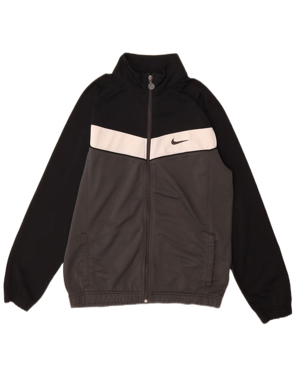 Nike Boys Tracksuit Top Jacket 13-14 Years XL Grey Colourblock Sports