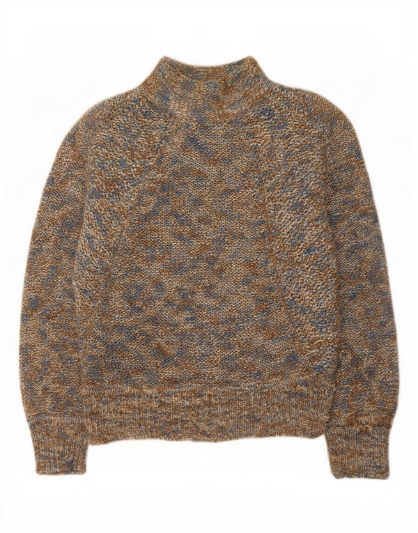 John Walker Womens Turtle Neck Jumper Sweater UK 16 Large Brown Flecked