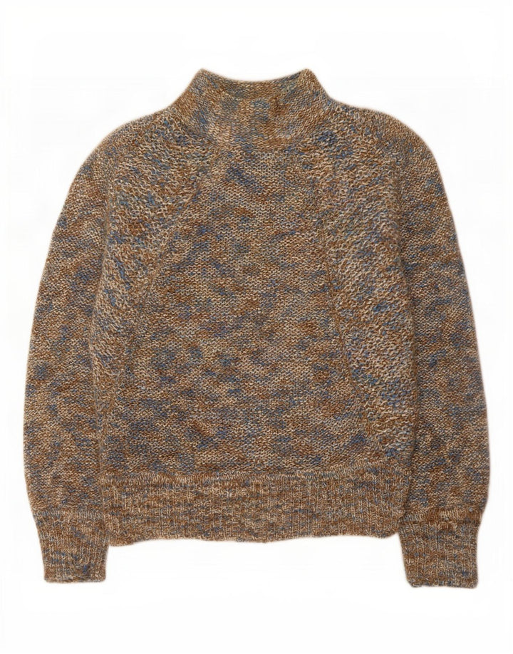 John Walker Womens Turtle Neck Jumper Sweater UK 16 Large Brown Flecked