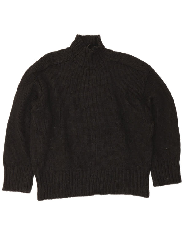 Zara Womens Oversized Turtle Neck Jumper Sweater UK 16 Large Black