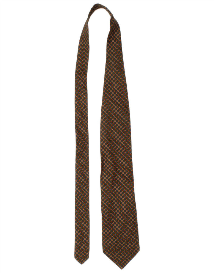 Etro Mens Tie One Size Khaki Geometric Silk Classic