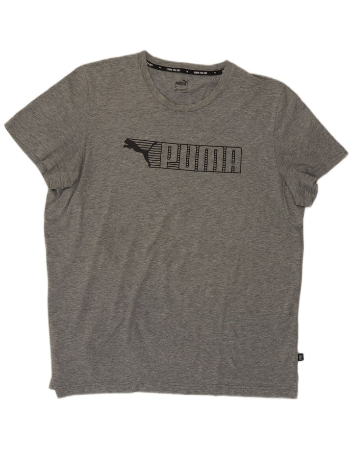 Puma Mens Graphic T-Shirt Top XL Grey Cotton