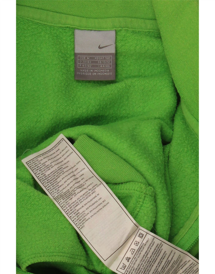 Nike Womens Tracksuit Top Jacket UK 10/12 Medium Green Cotton