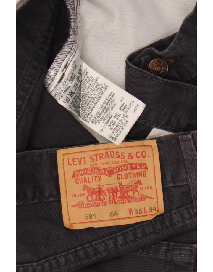 Levi's Mens 581 Straight Jeans W36 L30 Navy Blue Cotton
