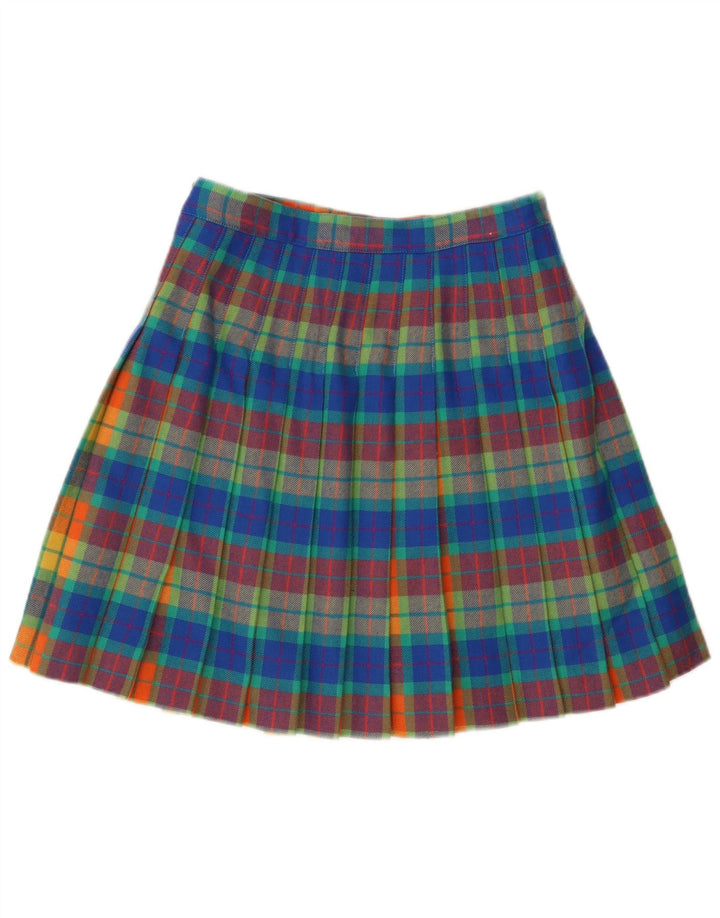 Vintage Womens Knife Pleated Skirt W28 Medium Multicoloured Plaid