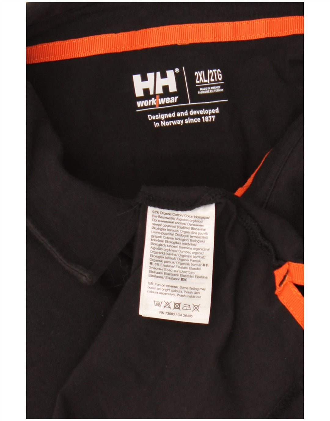 Helly Hansen Mens Graphic Polo Shirt 2XL Black Cotton