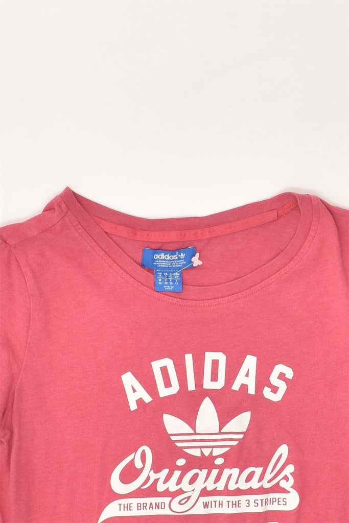 ADIDAS Womens Graphic T-Shirt Top UK 10 Small  Pink Cotton | Vintage Adidas | Thrift | Second-Hand Adidas | Used Clothing | Messina Hembry 