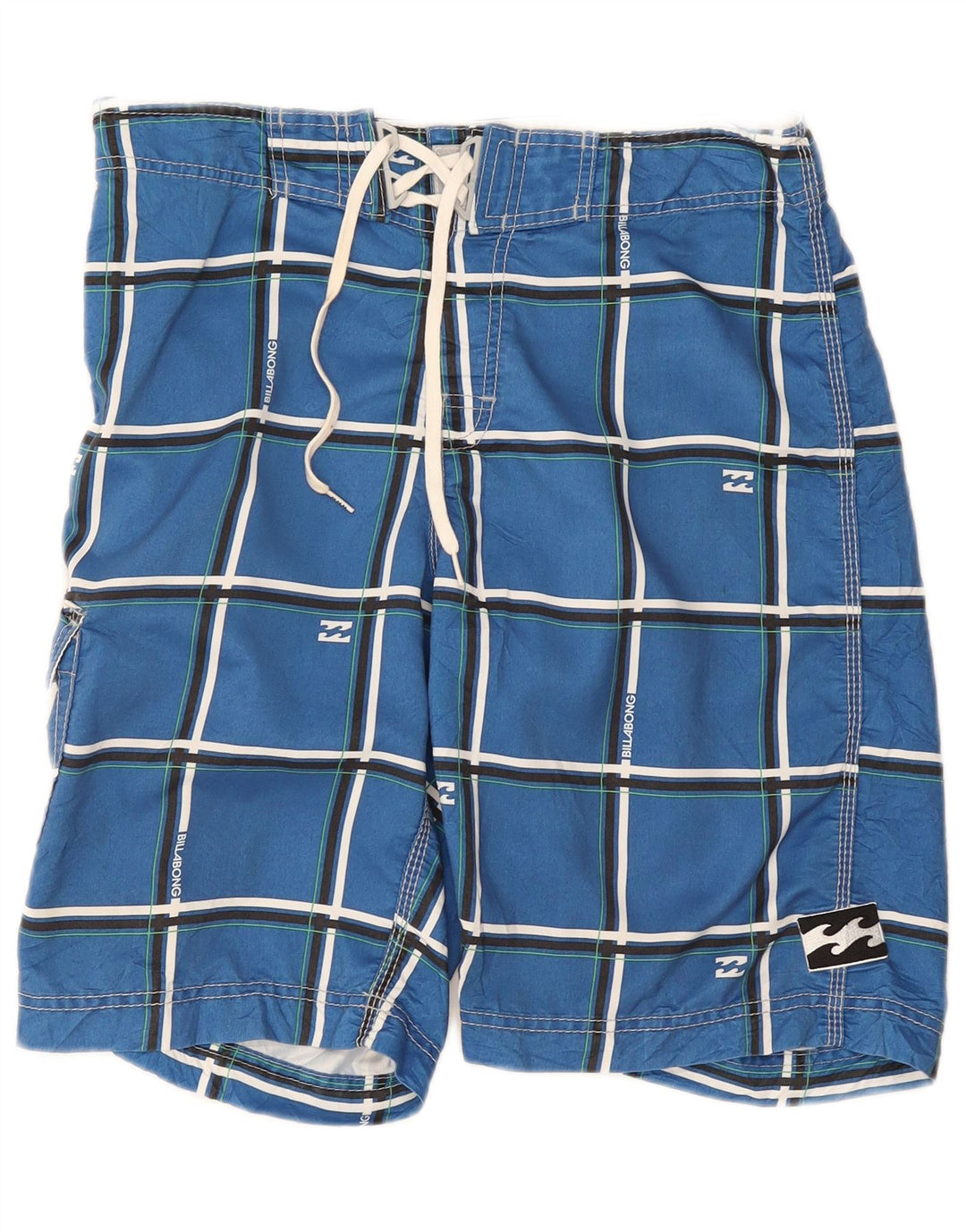 Billabong Mens Swimming Shorts Medium Blue Check Polyester