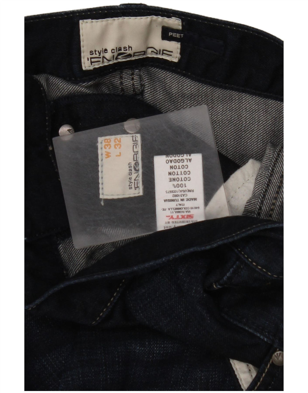 ENERGIE Mens Straight Jeans W38 L27 Navy Blue Cotton