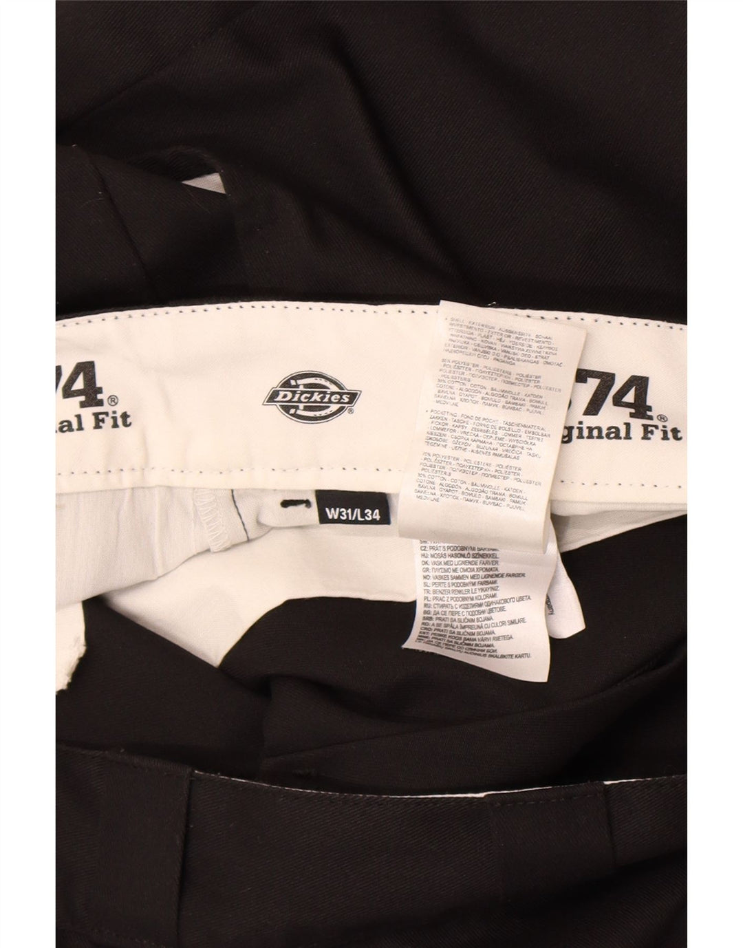 Dickies Mens 874 Original Fit Chino Trousers W31 L34 Black Polyester