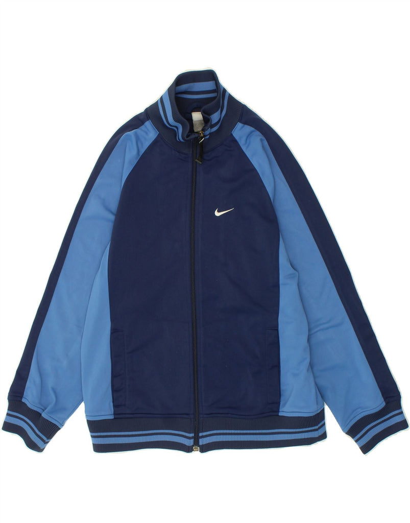 NIKE Boys Tracksuit Top Jacket 11-12 Years Medium Navy Blue Colourblock Vintage Nike and Second-Hand Nike from Messina Hembry 