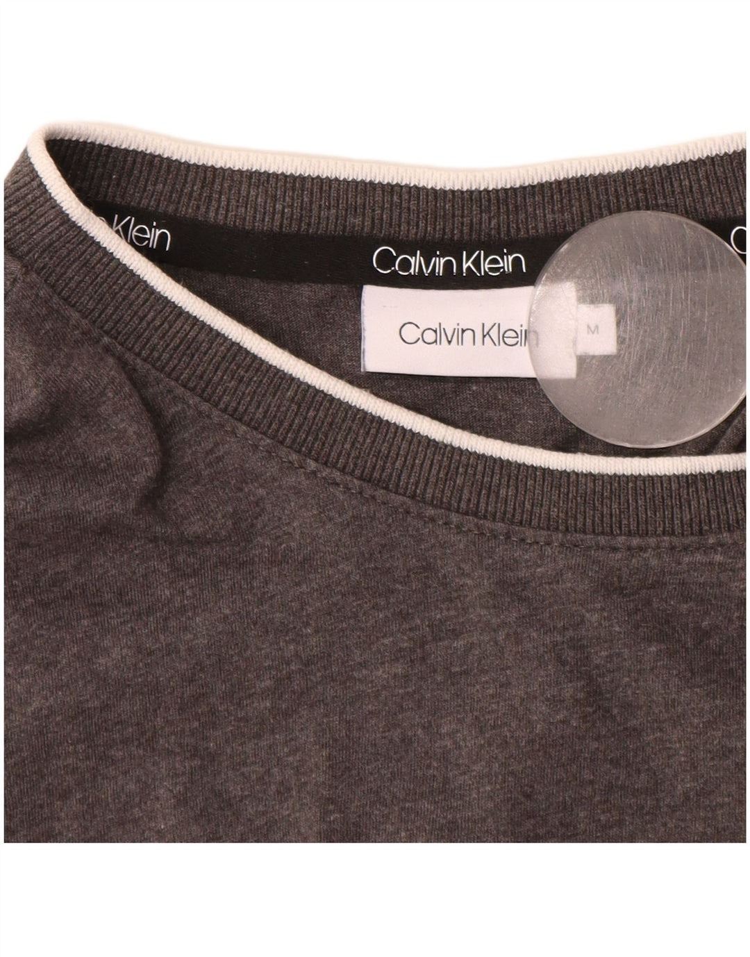 Calvin Klein Mens Graphic T-Shirt Top Medium Grey Flecked Cotton