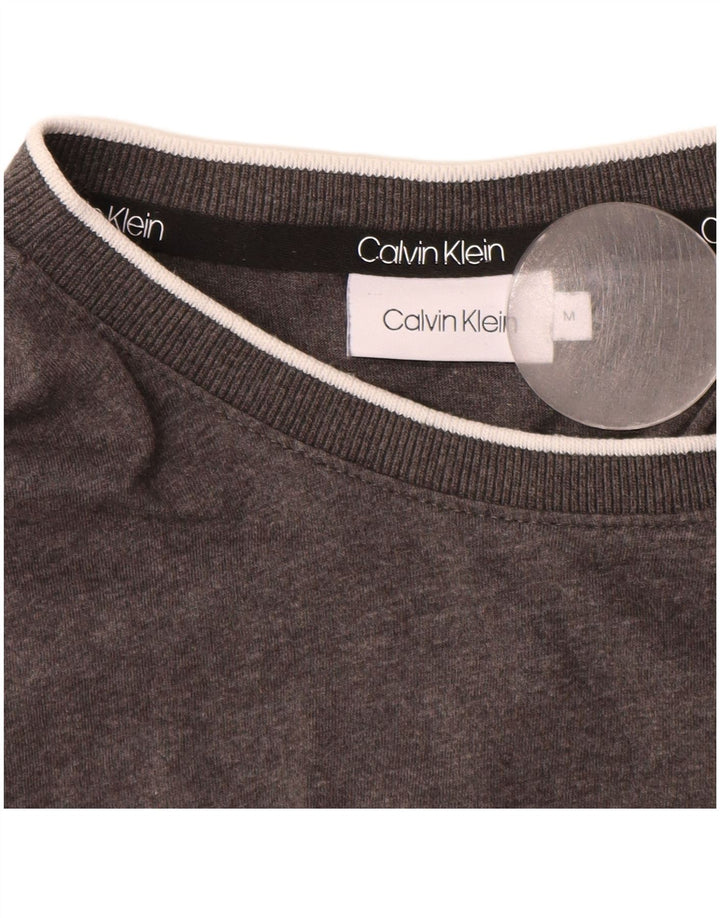 Calvin Klein Mens Graphic T-Shirt Top Medium Grey Flecked Cotton