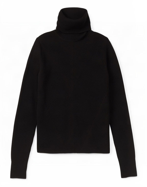 Zara Womens Roll Neck Jumper Sweater UK 8 Small Black