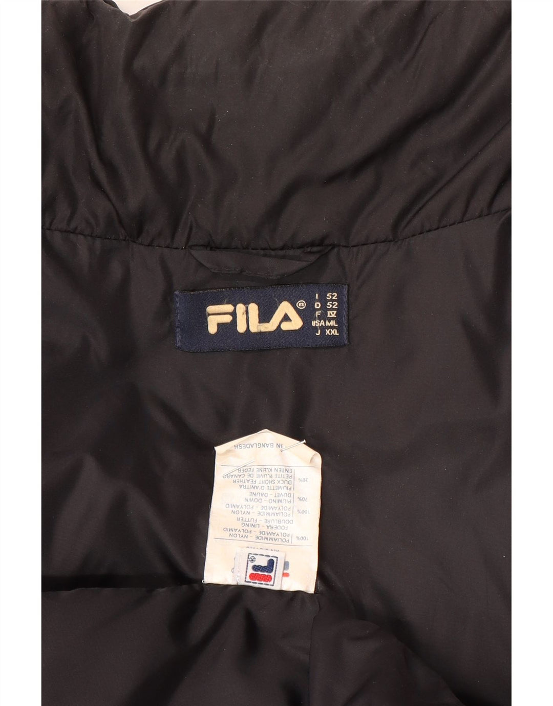 Fila Mens Padded Jacket IT 52 XL Black Polyamide Winter