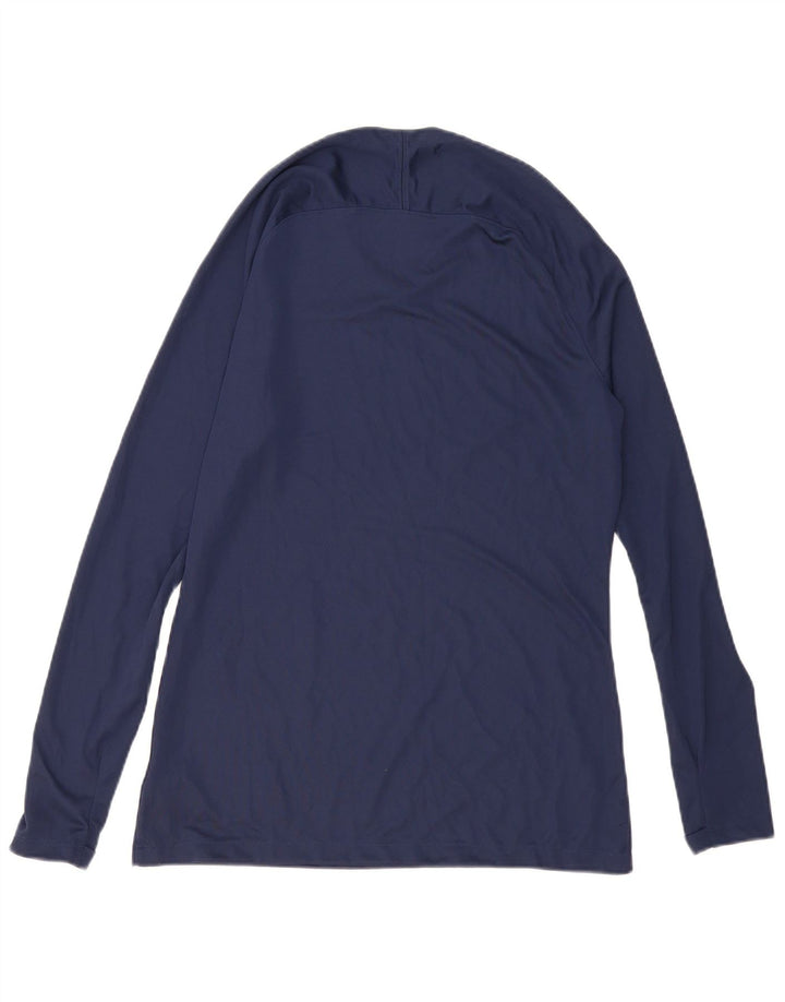 Nike Mens Dri Fit Slim Fit Top Long Sleeve Large Navy Blue Polyester
