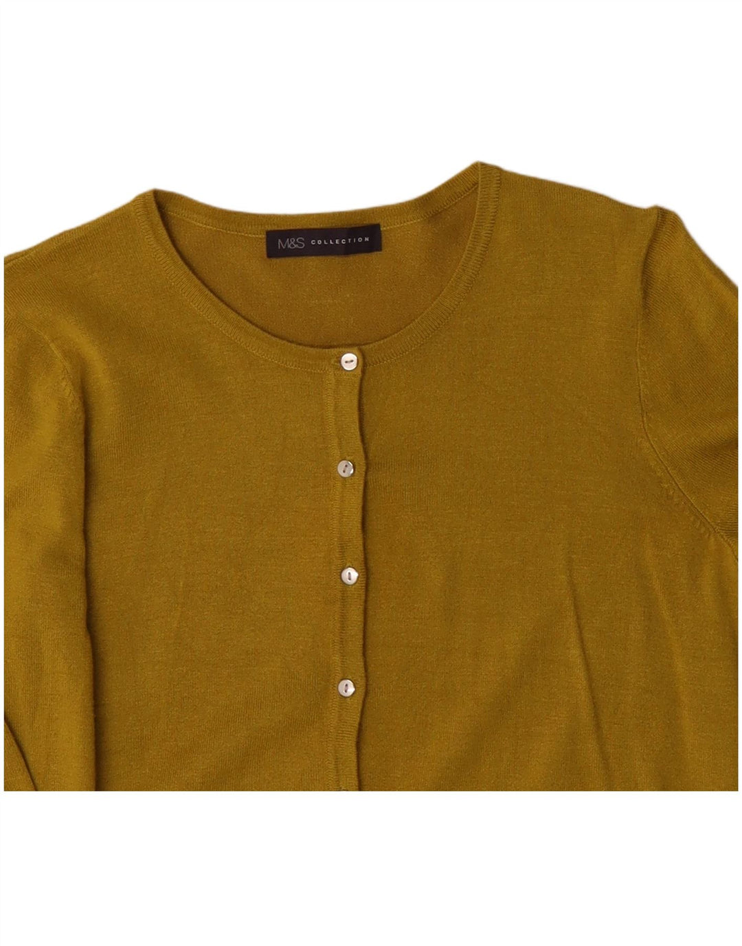 MARKS & SPENCER Womens Cardigan Sweater UK 10 Small Yellow